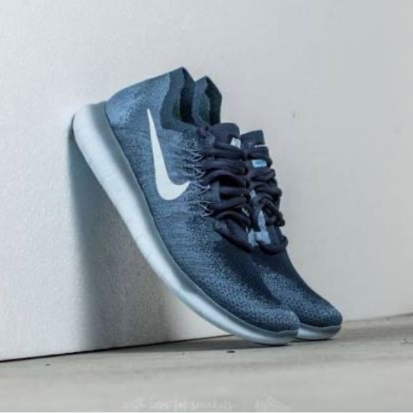 Nike FREE RN FLYKNIT Oceanfog, Navy, Blue Men Size 7 , Wonens 8.5 880843-402 - Picture 16 of 16